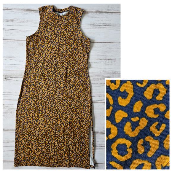 Old Navy Leopard Print Sleeveless Midi Dress Sz XL - Picture 1 of 6